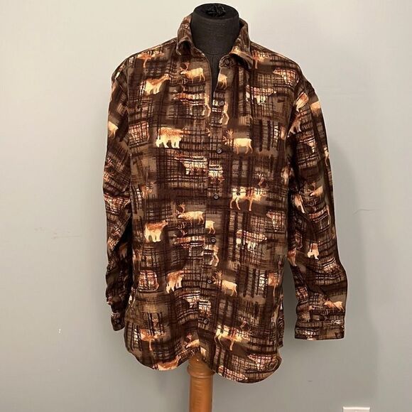 Cabela's Women’s Bear & Moose Print Flannel Button-Up Shirt - Picture 2 of 10